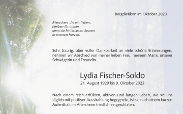 In Gedenken an Lydia Fischer